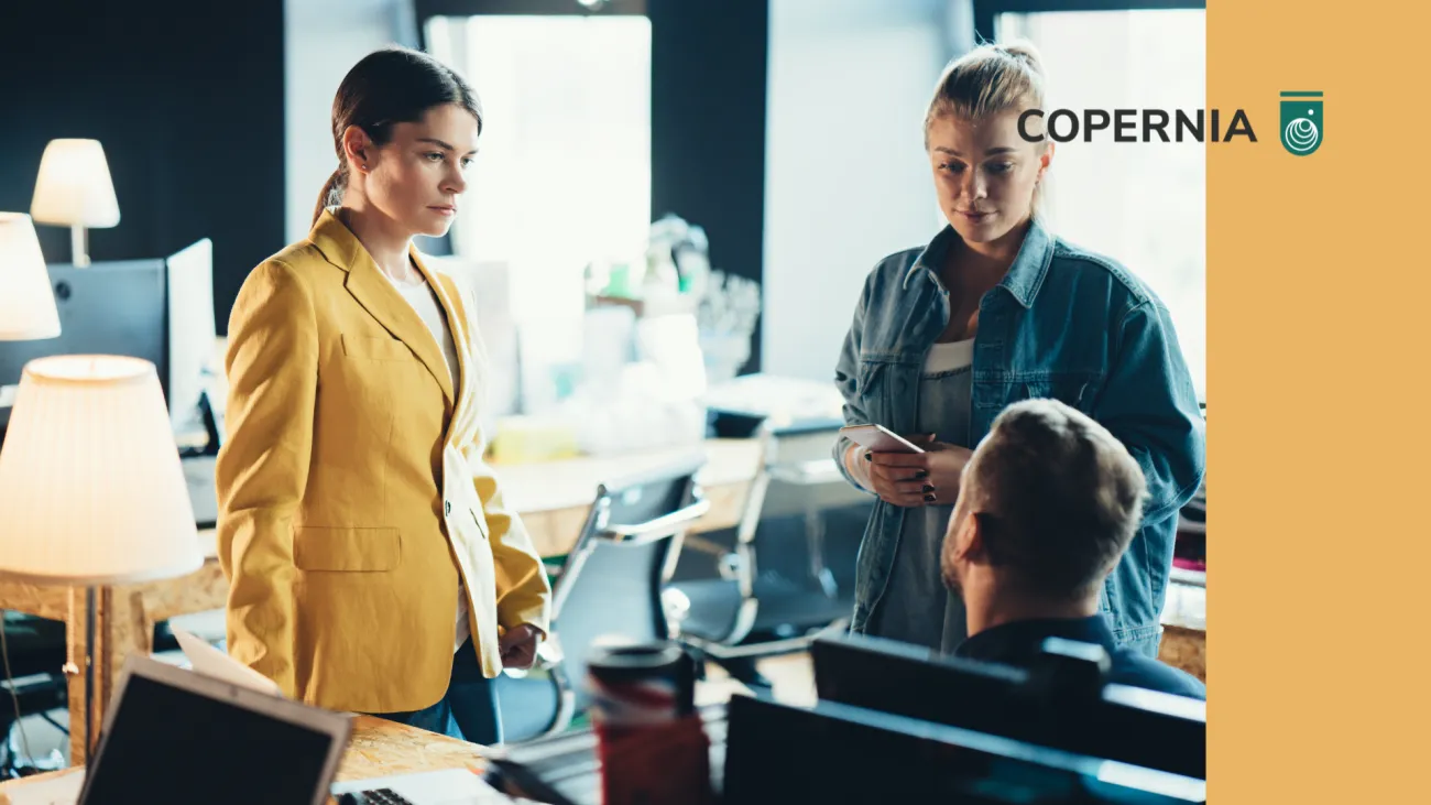 Three executives are dicussing